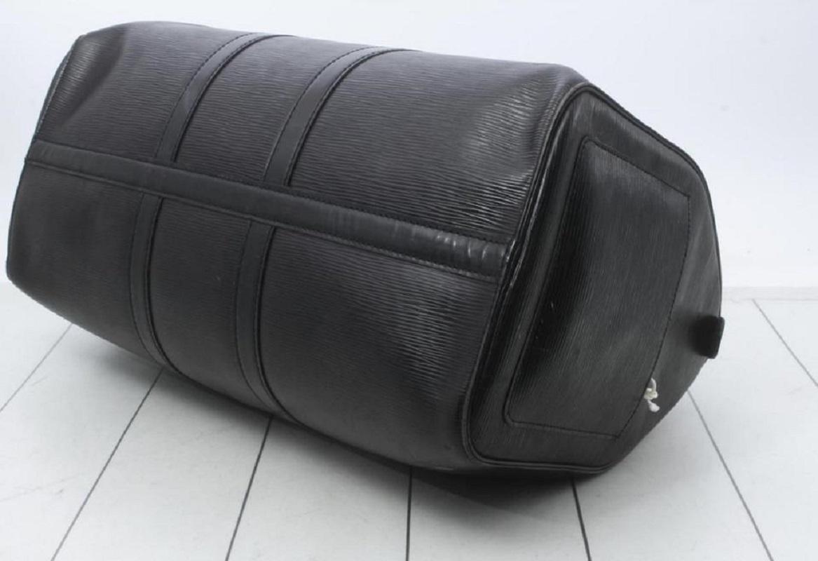 Louis Vuitton Black Epi Leather Noir Keepall 45 Duffle Bag 26LV713 4