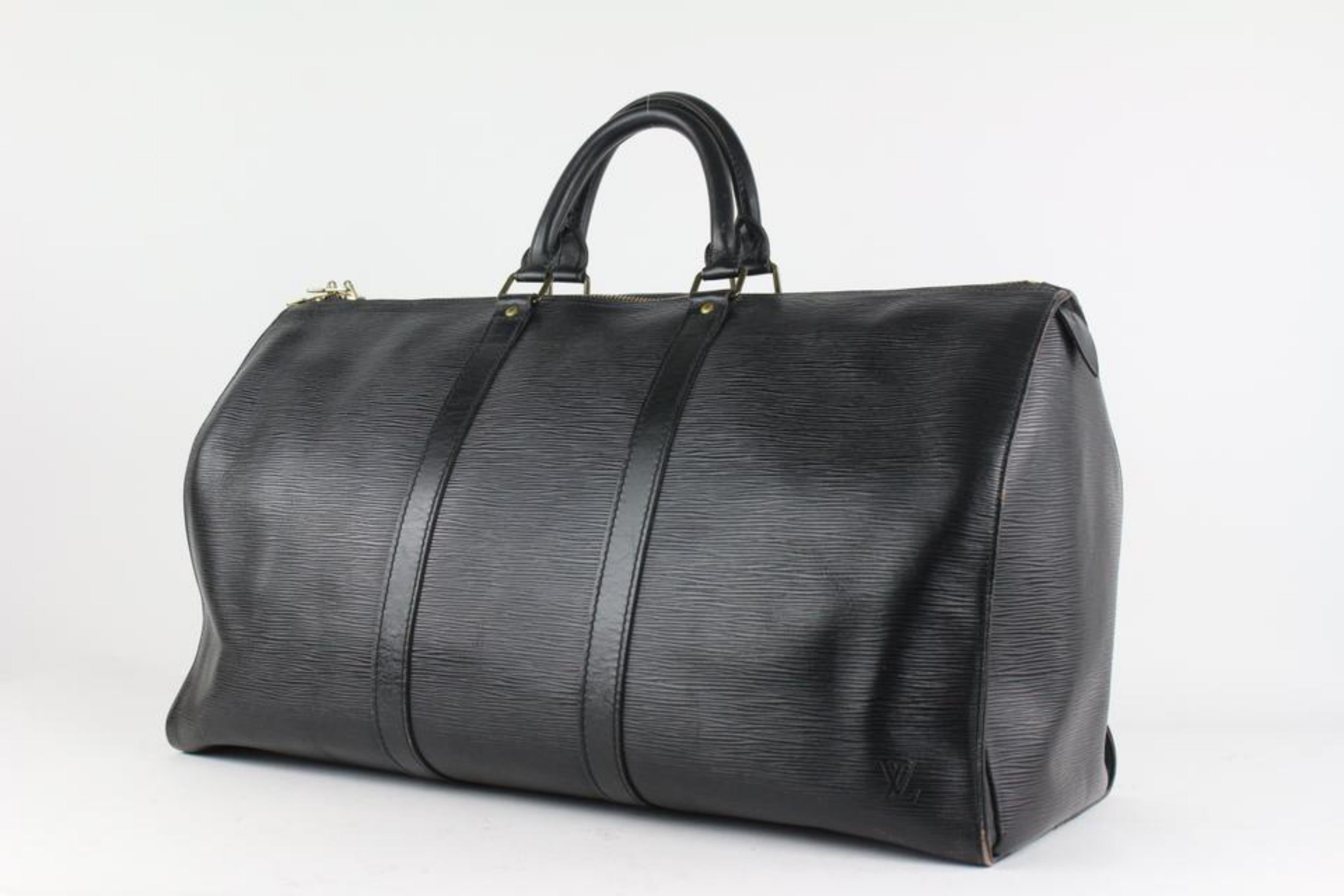 Louis Vuitton Black Epi Leather Noir Keepall 50 5LV1013 8