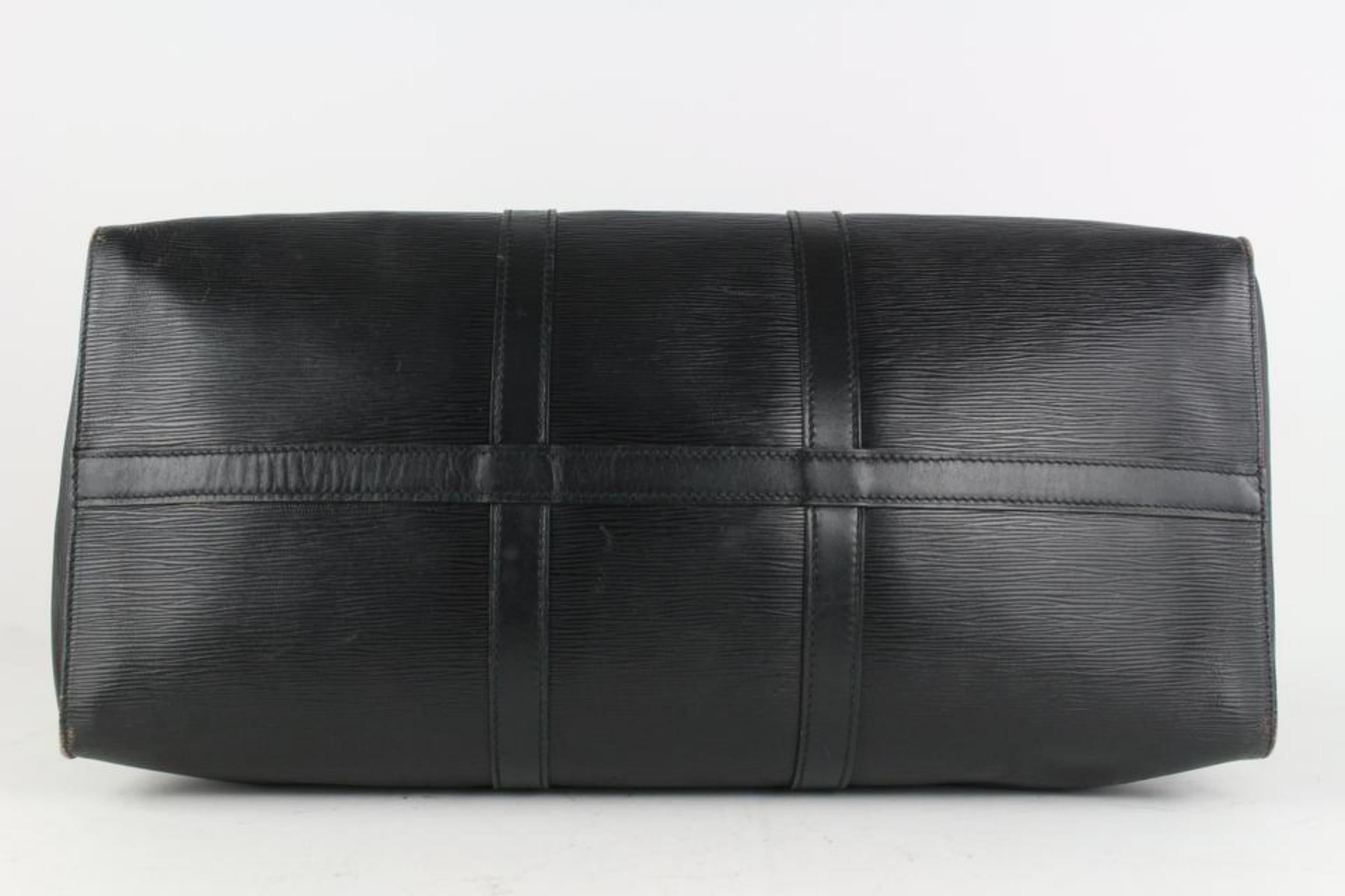 Louis Vuitton Black Epi Leather Noir Keepall 50 5LV1013 1