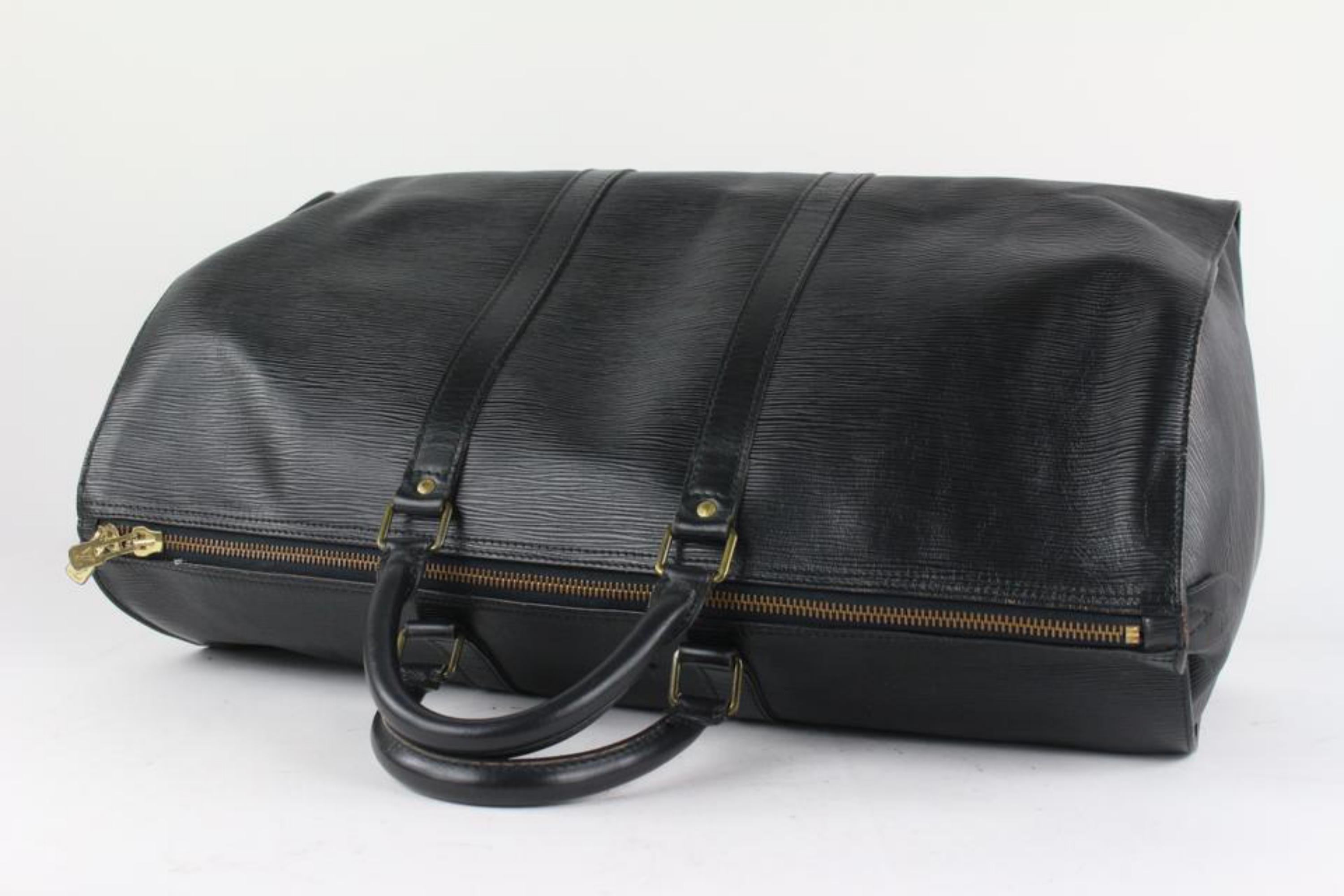 Louis Vuitton Black Epi Leather Noir Keepall 50 5LV1013 5
