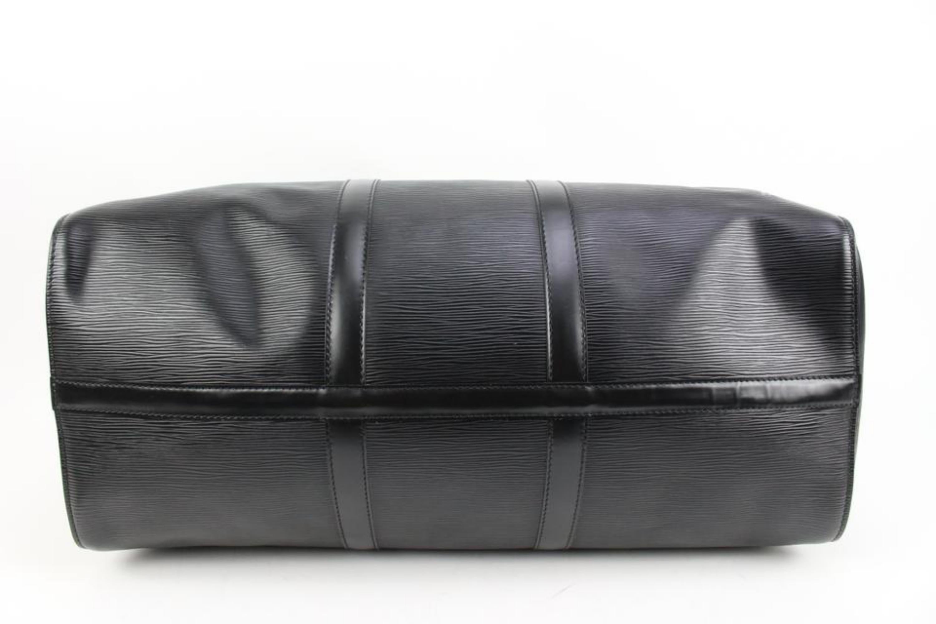 Louis Vuitton Black Epi Leather Noir Keepall 50 Duffle Bag  19lk321s 6