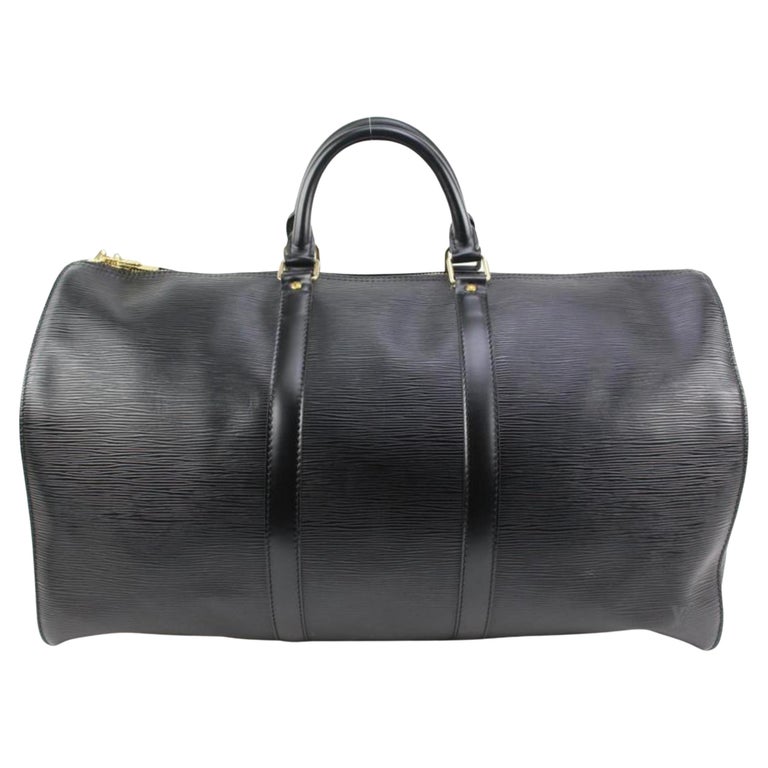 Louis Vuitton Black Epi Leather Noir Keepall 50 Duffle Bag