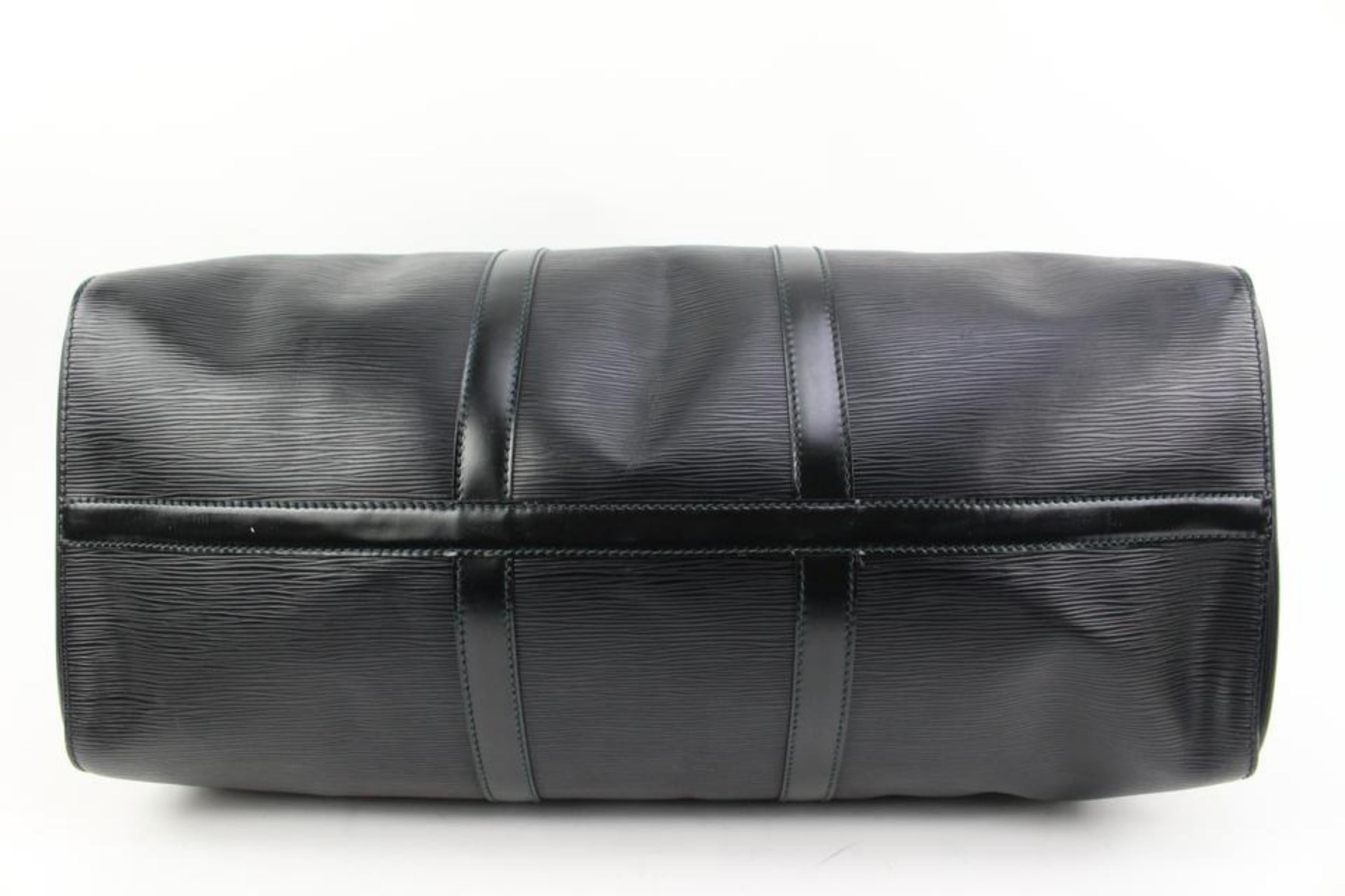 Louis Vuitton Black Epi Leather Noir Keepall 50 Duffle Bag 66lv315s 6