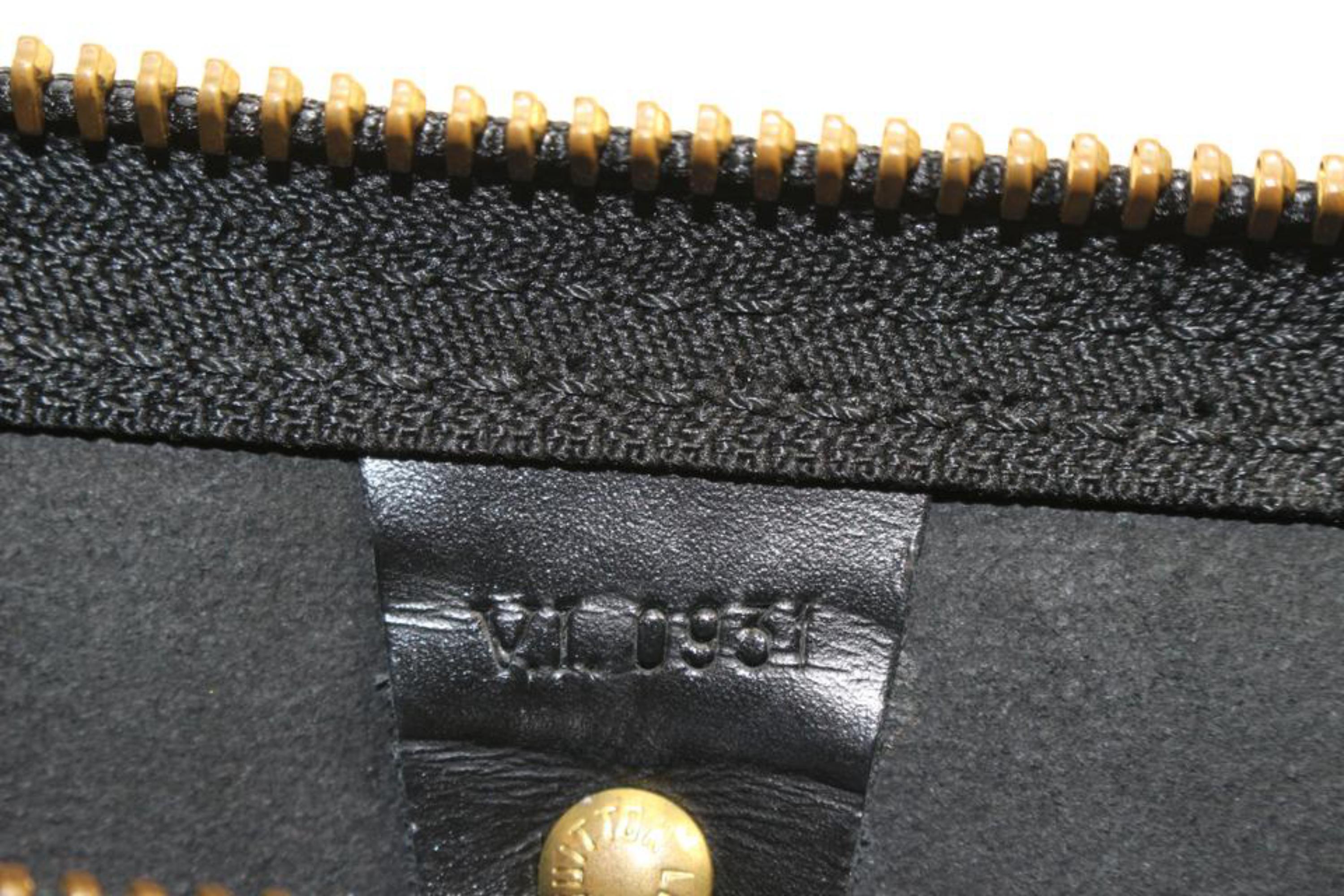 Women's Louis Vuitton Black Epi Leather Noir Keepall 50 Duffle Bag 66lv315s