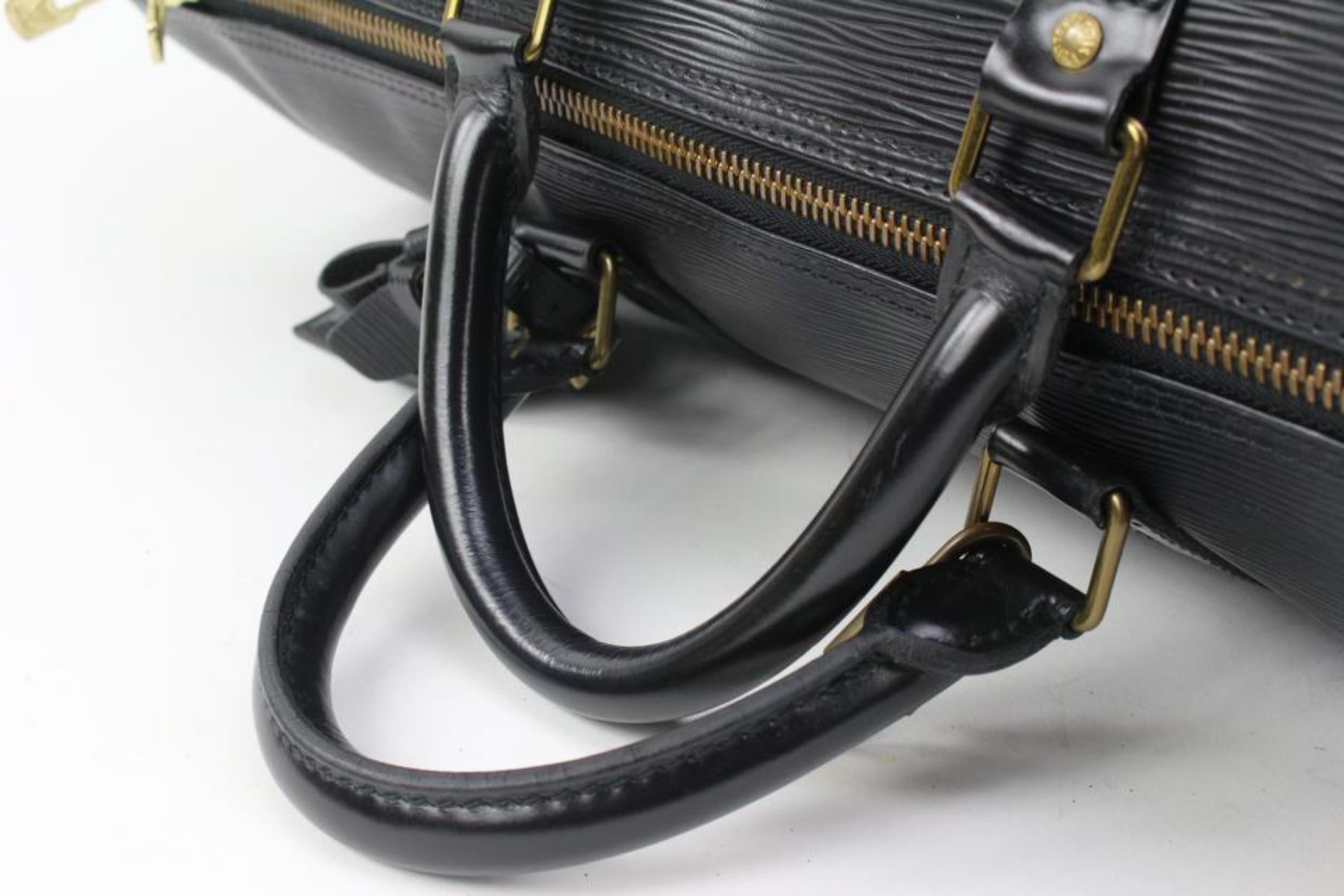 Louis Vuitton Black Epi Leather Noir Keepall 50 Duffle Bag 66lv315s 3