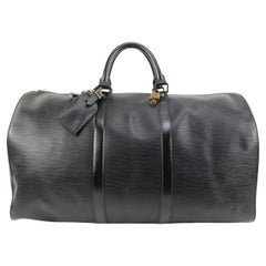 Louis Vuitton - Sac fourre-tout « Keepall 50 » en cuir épi noir 66lv315s