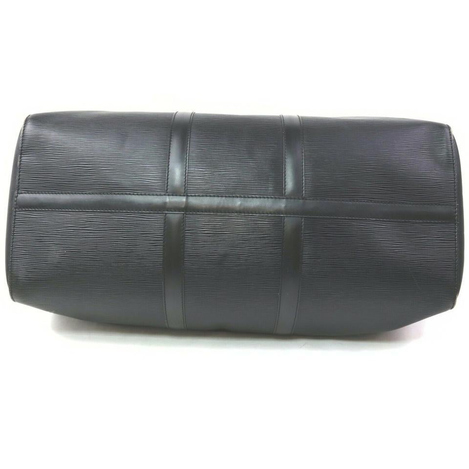 Louis Vuitton Black Epi Leather Noir Keepall 50 Duffle Bag 863133 6
