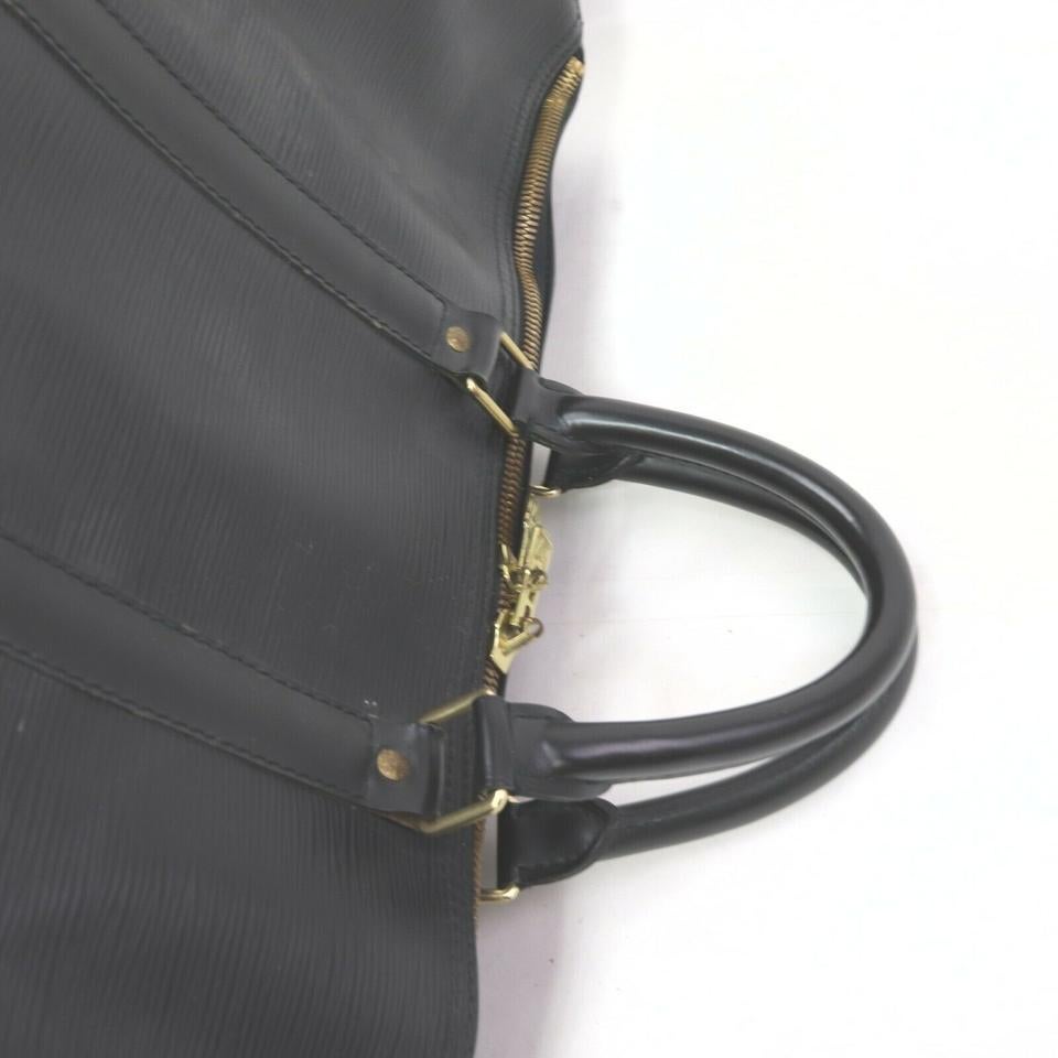 Louis Vuitton Black Epi Leather Noir Keepall 50 Duffle Bag 863133 8