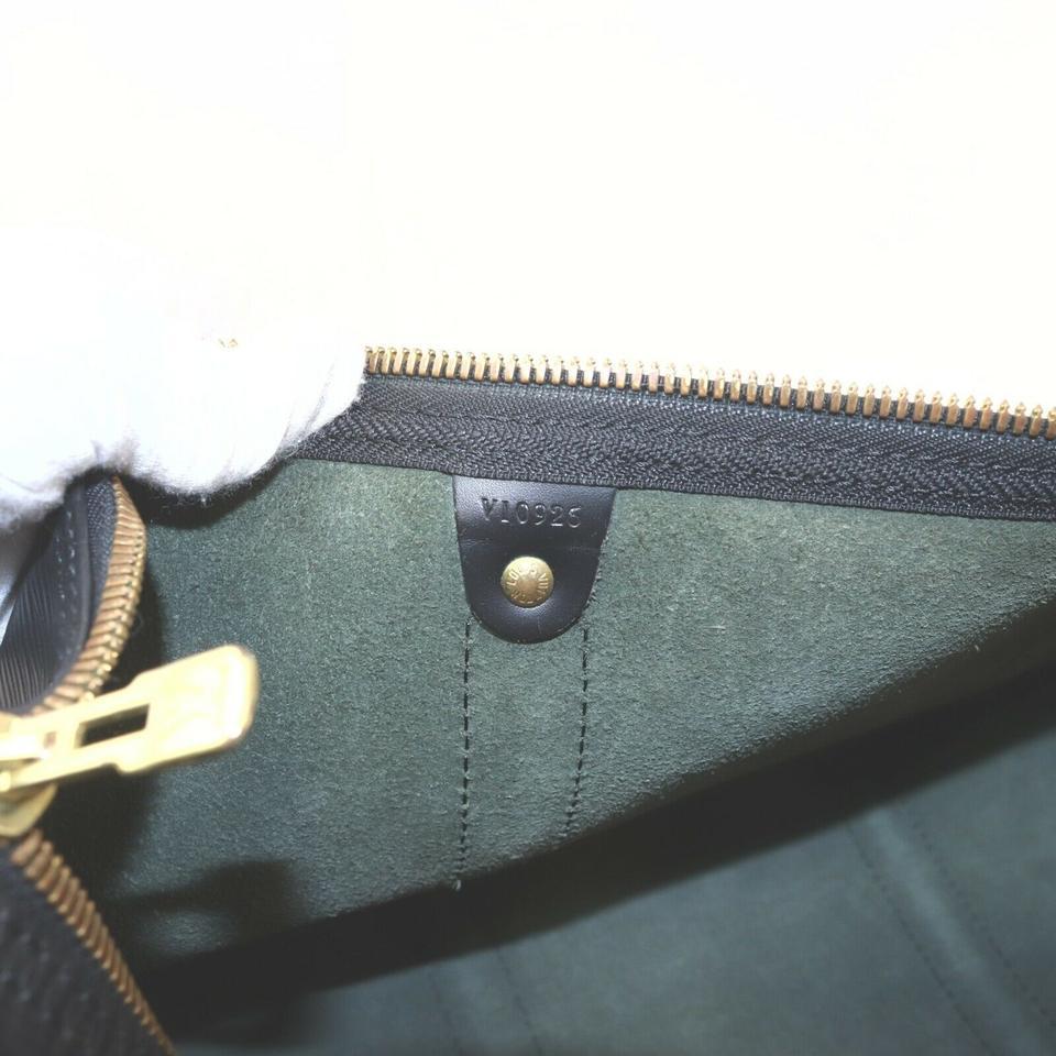 Women's Louis Vuitton Black Epi Leather Noir Keepall 50 Duffle Bag 863133