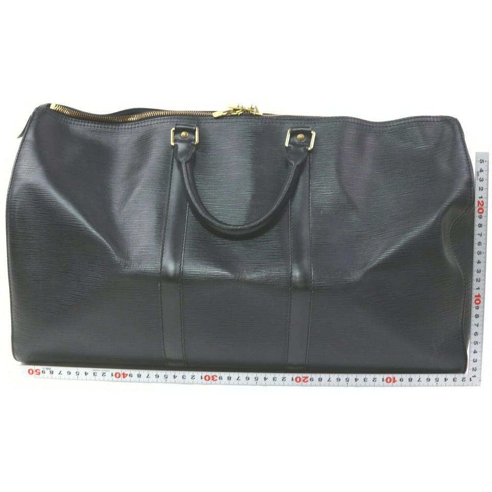 Louis Vuitton Black Epi Leather Noir Keepall 50 Duffle Bag 863133 4