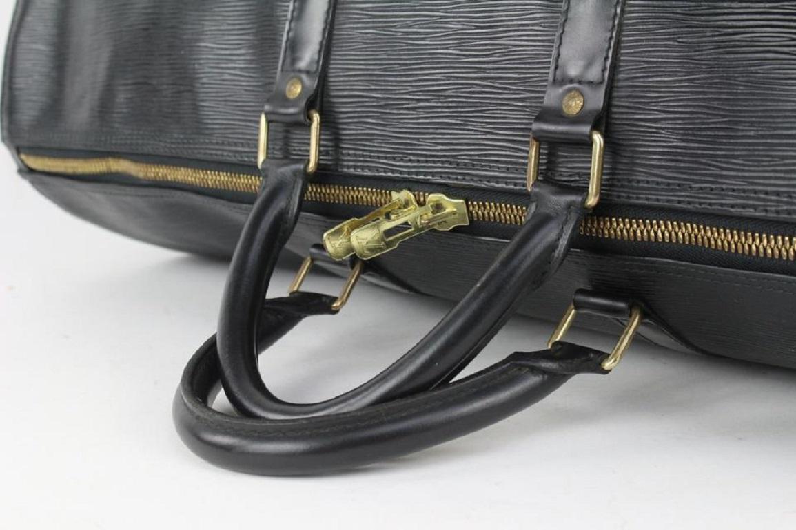 Louis Vuitton Black Epi Leather Noir Keepall 55 Boston Duffle Bag 2LZ1022 3
