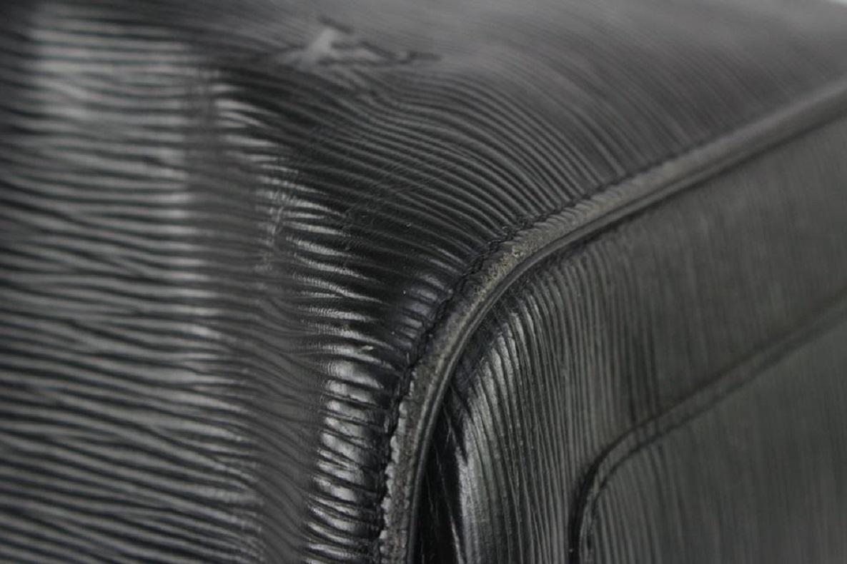 Louis Vuitton Black Epi Leather Noir Keepall 55 Boston Duffle Bag Travel 827lv93 3