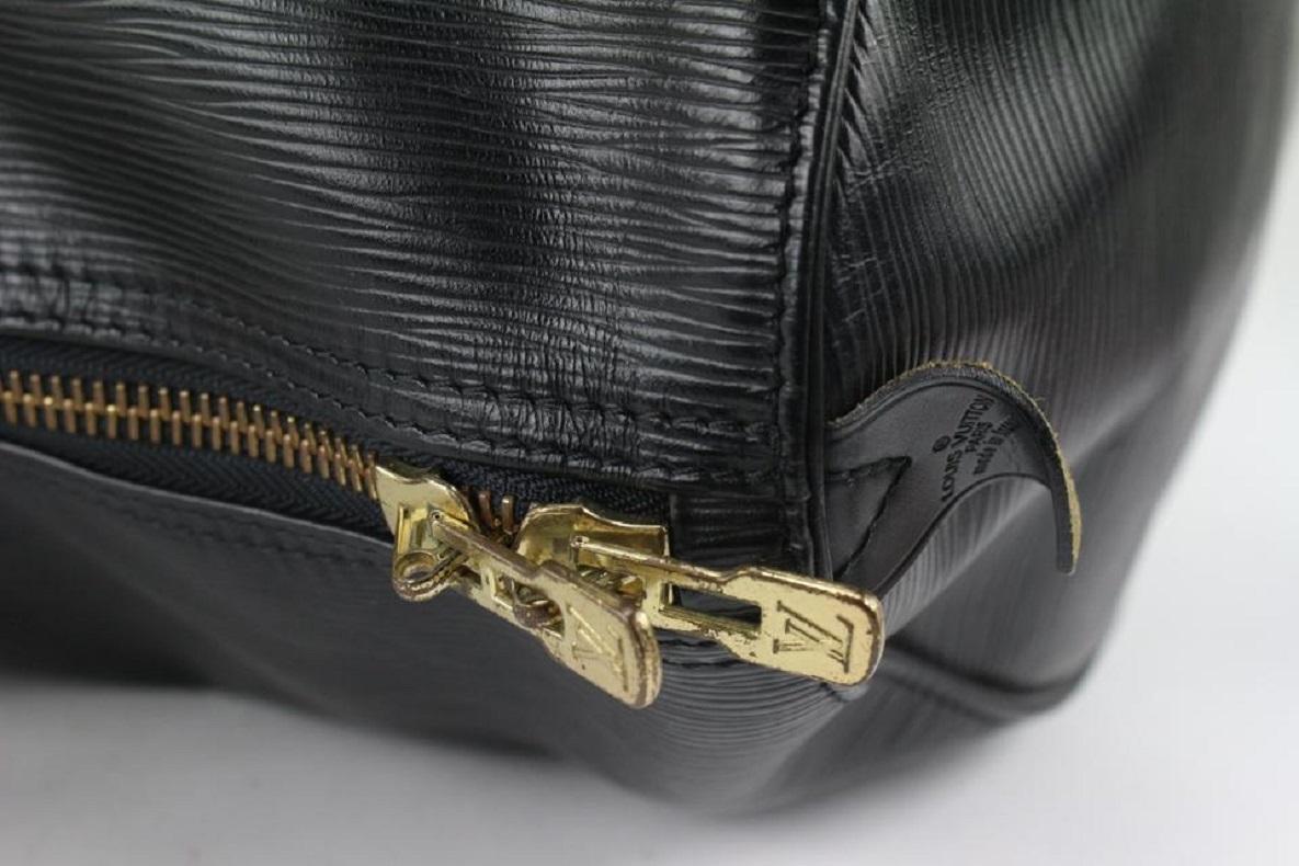 Louis Vuitton Black Epi Leather Noir Keepall 55 Boston Duffle Bag Travel 827lv93 1