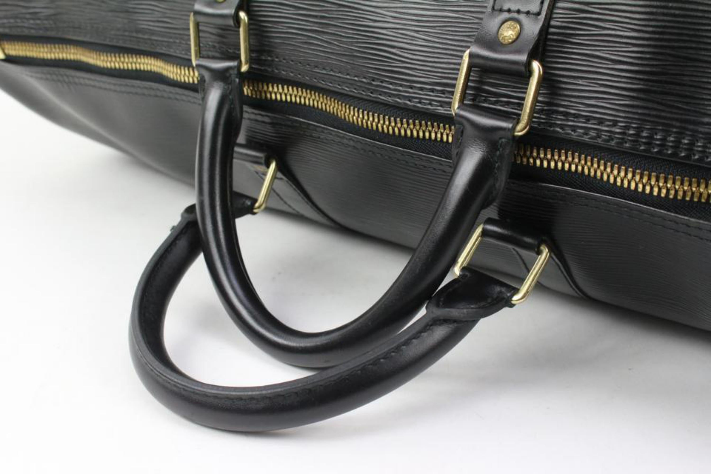 Louis Vuitton Black Epi Leather Noir Keepall 55 Duffle Bag 45lv224s 2