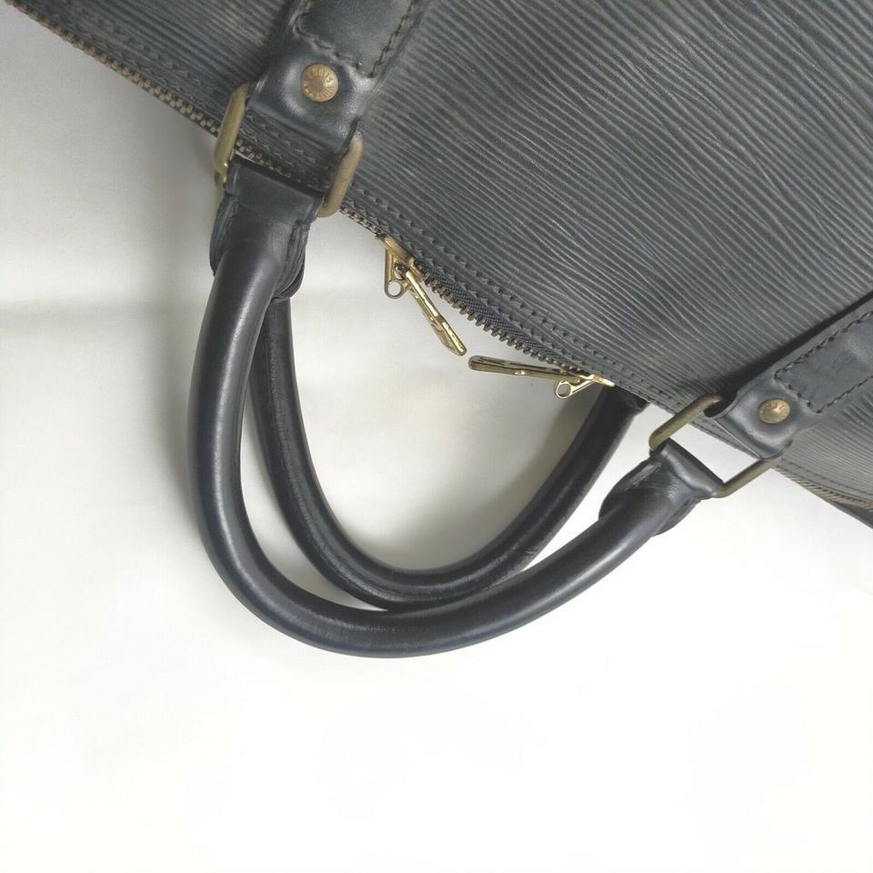 Louis Vuitton Black Epi LEather Noir Keepall 60 Duffle Bag 24LV713 5