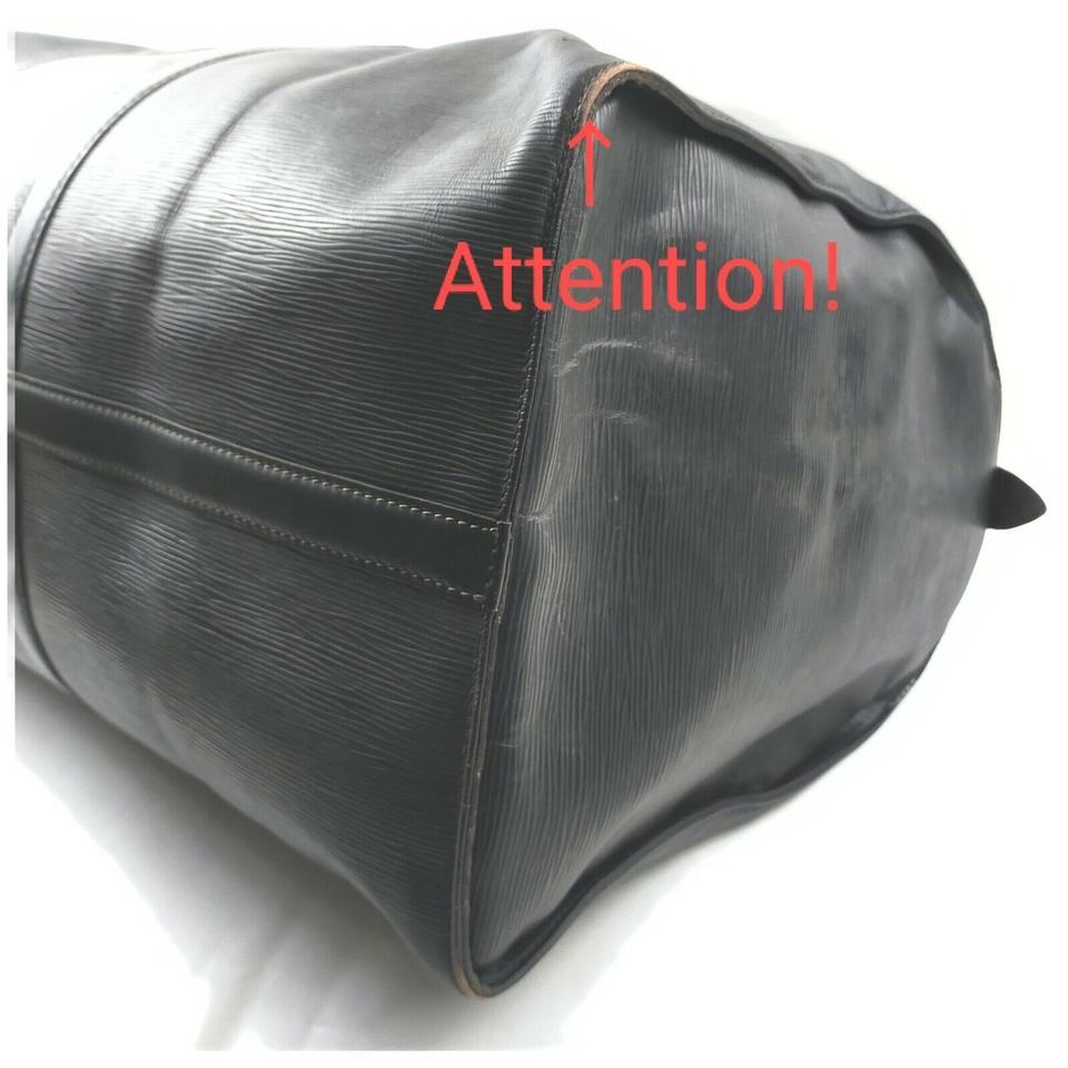 Louis Vuitton Black Epi LEather Noir Keepall 60 Duffle Bag 24LV713 7