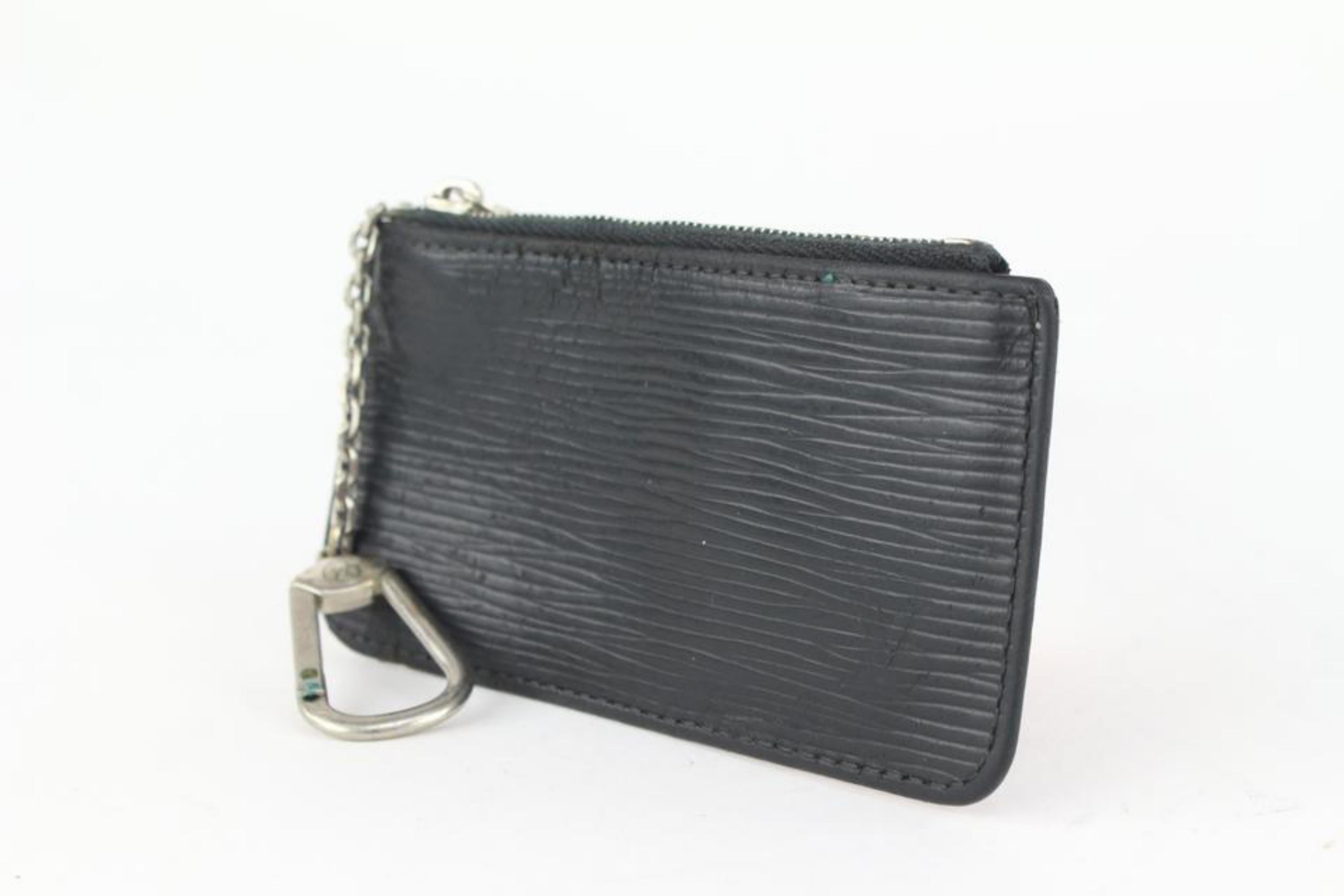 Louis Vuitton Black Epi Leather Noir Key Pouch Pochette Cles Keychain 107lv44 5