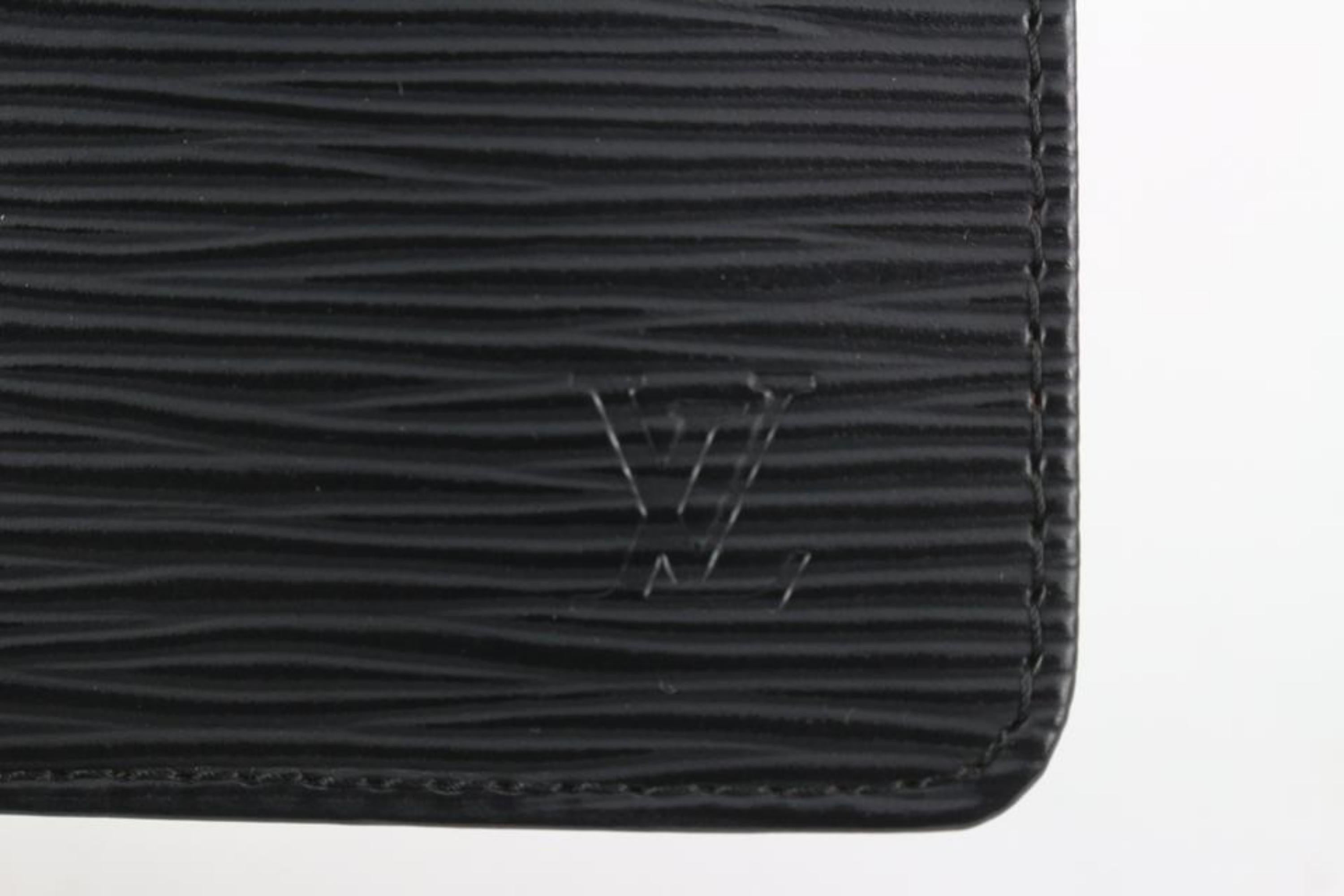 Louis Vuitton Black Epi Leather Noir Key Pouch Pochette Cles Silver 0LV29s For Sale 4