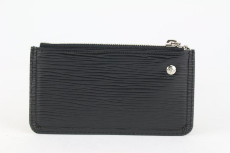 Louis Vuitton Large Black Epi Leather Noir Key Pouch Pochette Cles Keychain  For Sale at 1stDibs