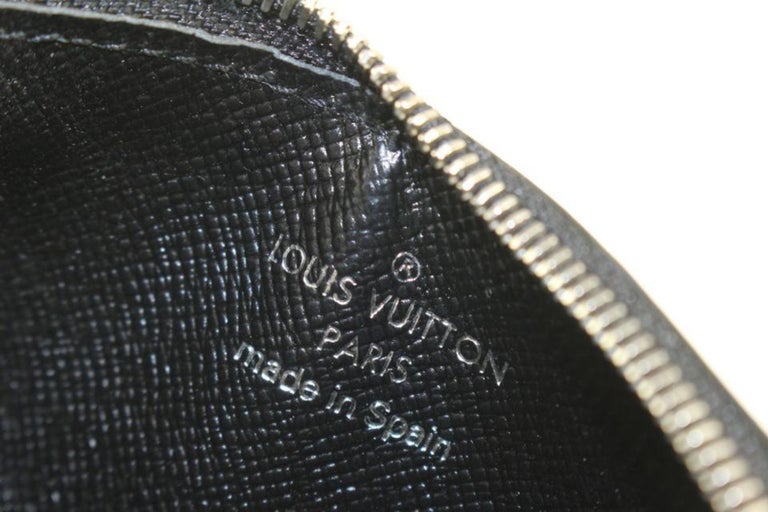 Louis Vuitton Black EPI Leather Noir Key Pouch Pochette Cles Silver 1214lv30