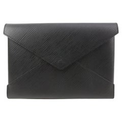 Louis Vuitton - Pochette enveloppe Kirigami GM noire en cuir épi noir 79lv24s