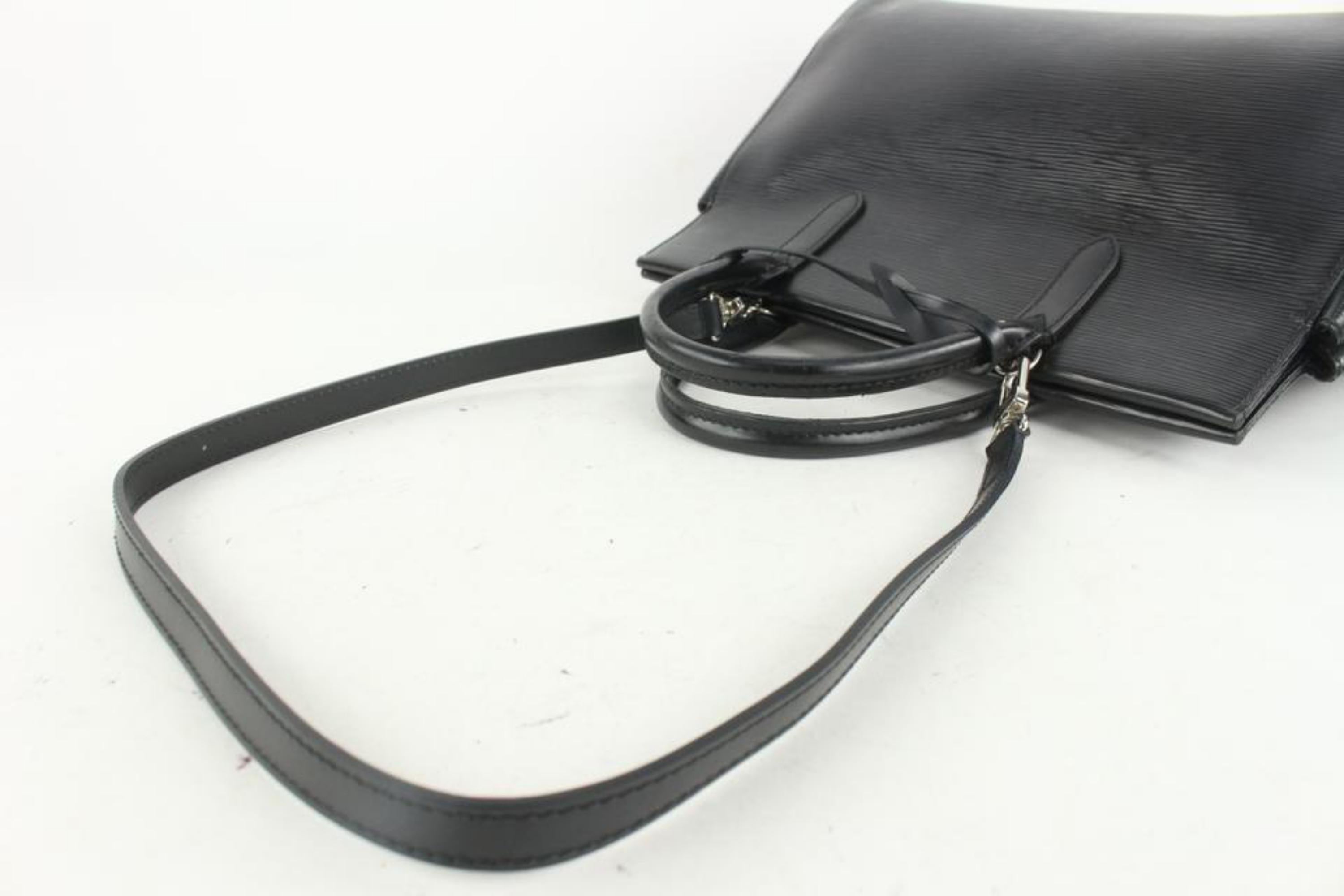 Louis Vuitton Black Epi Leather Noir Marly MM 2way Tote Bag 1110lv16 For Sale 1