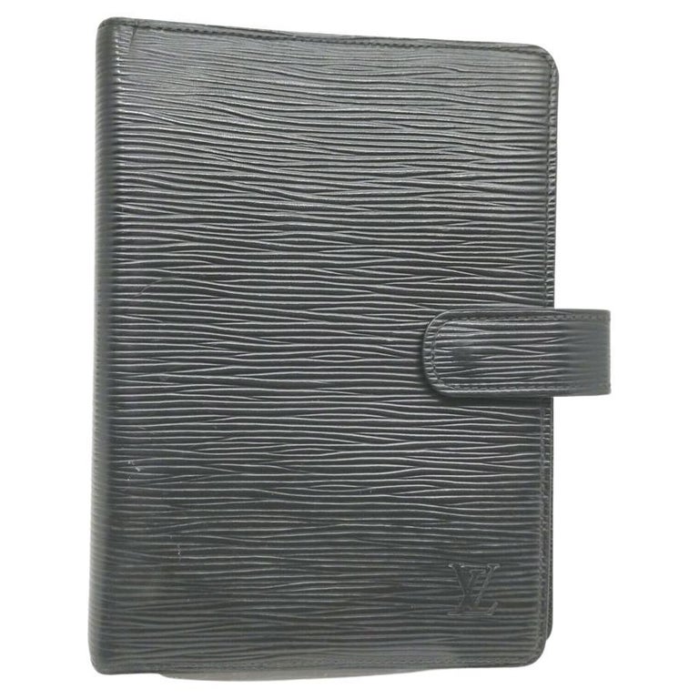 Louis Vuitton Black Epi Leather Noir Medium Ring Agenda MM Diary