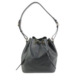 Louis Vuitton Black Epi Leather Noir Petit Noe Drawstring Hobo Bag 87lv39s