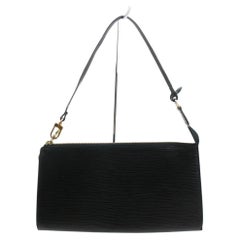 Vintage Louis Vuitton  Black Epi Leather Noir Pochette Accessories Wristlet Bag 862320