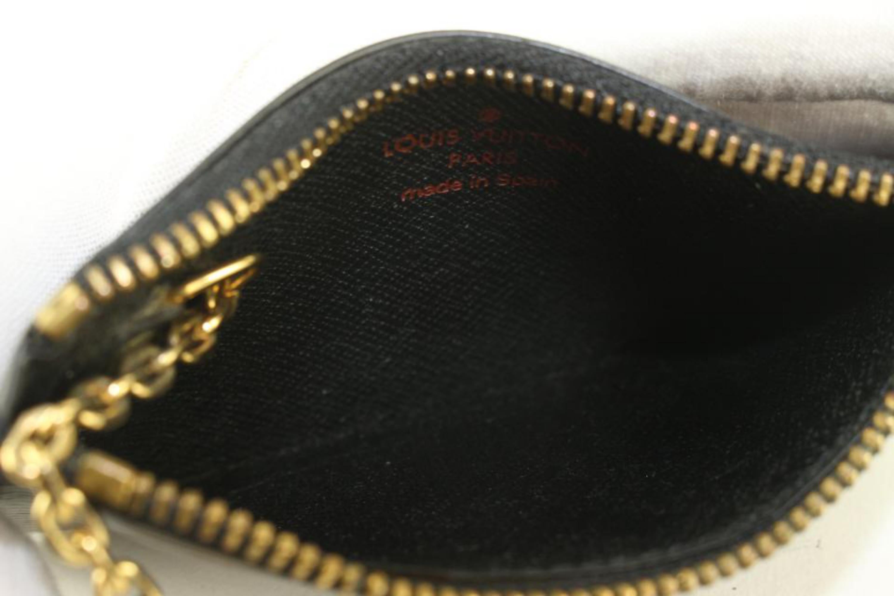 Louis Vuitton Schwarz Epi Leder Noir Pochette Cles Schlüsselanhänger aus Epi Leder 1029lv38 im Angebot 6