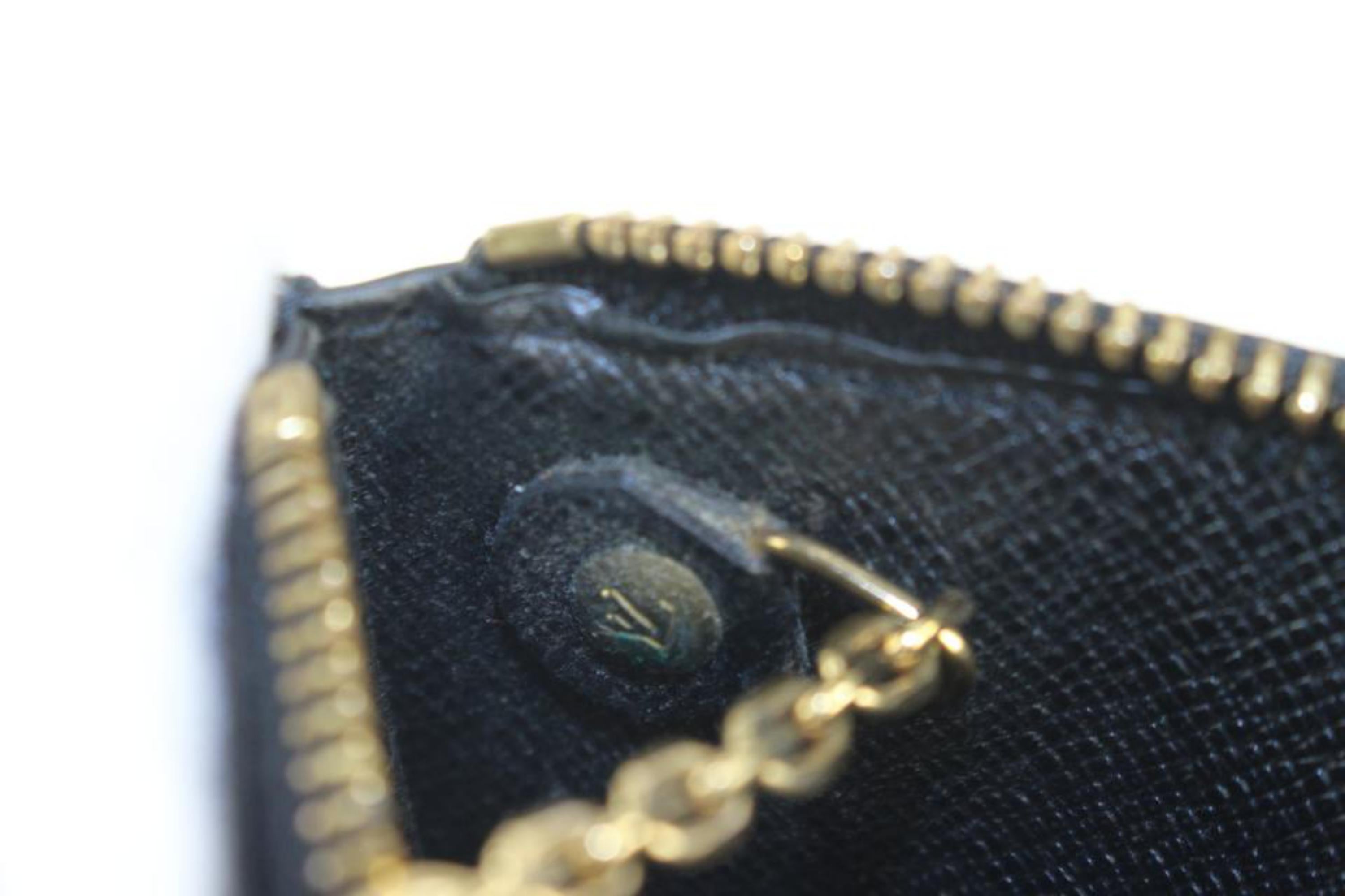Louis Vuitton Schwarz Epi Leder Noir Pochette Cles Schlüsselanhänger aus Epi Leder 1029lv38 im Angebot 3