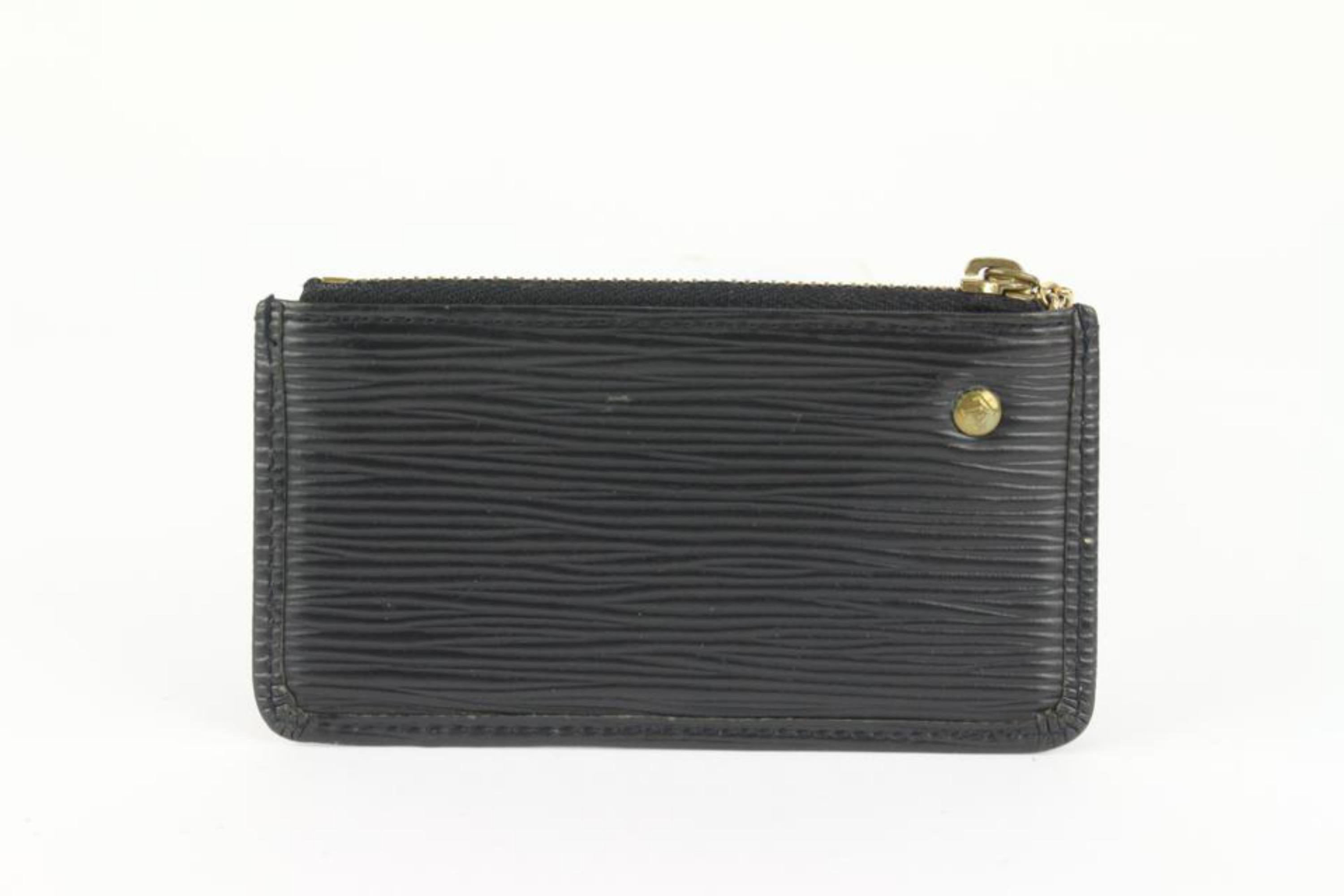 Louis Vuitton Black Epi Leather Noir Pochette Cles Key Pouch 1029lv38 For Sale 3