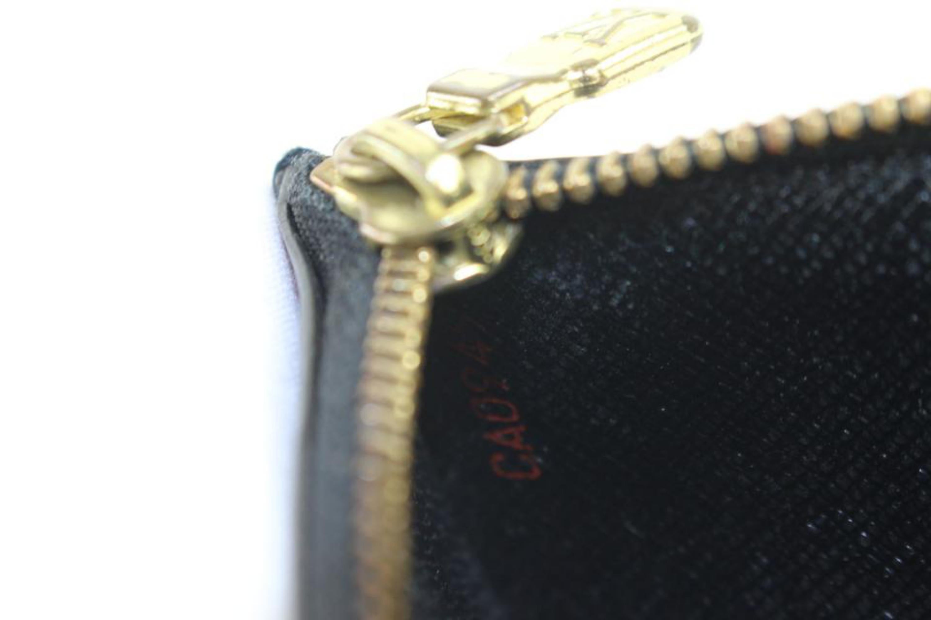 Louis Vuitton Schwarz Epi Leder Noir Pochette Cles Schlüsselanhänger aus Epi Leder 1029lv38 im Angebot 5