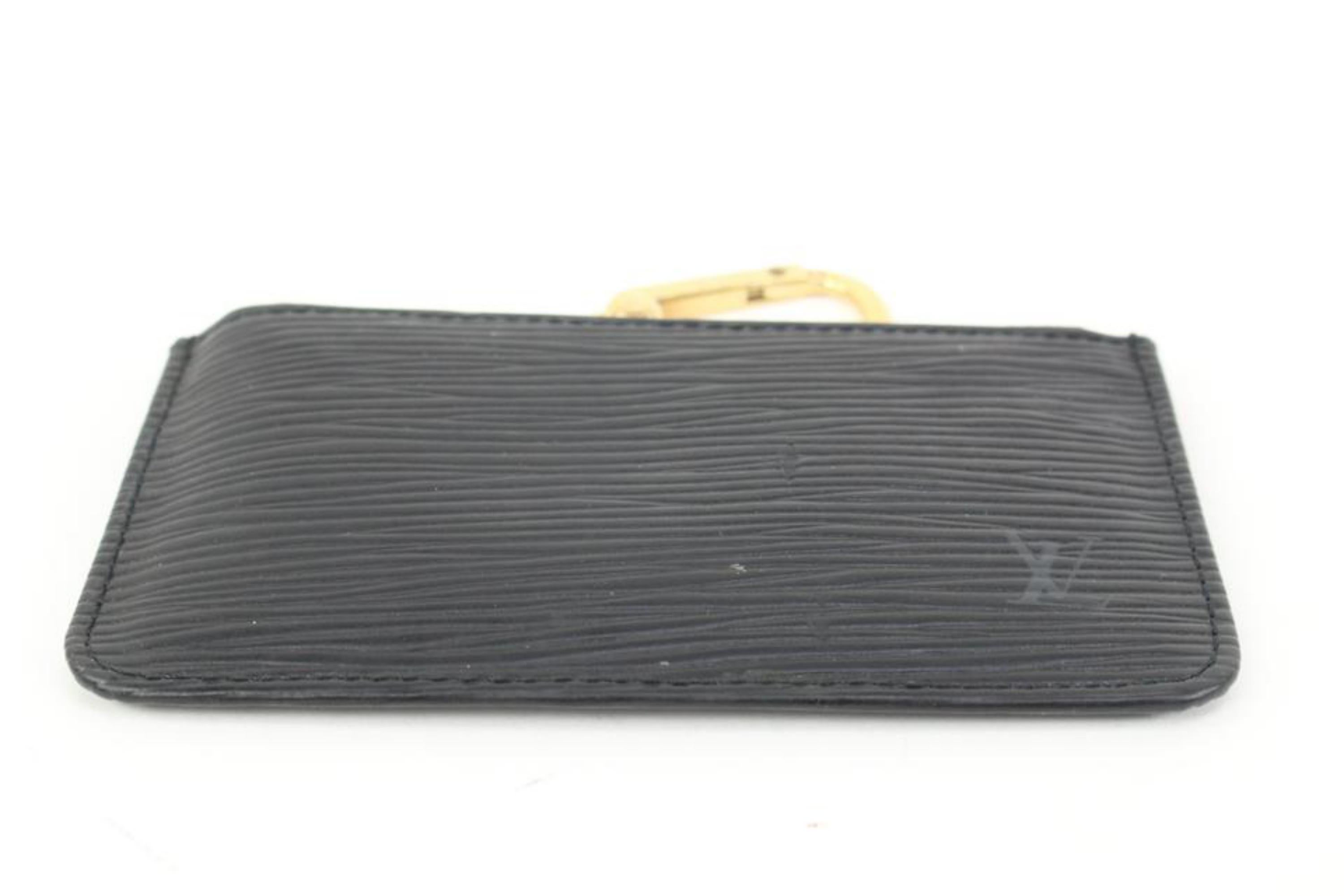 Louis Vuitton Black Epi Leather Noir Pochette Cles Key Pouch s329lk15 For Sale 2