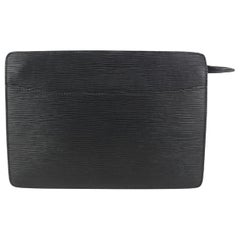 Louis Vuitton Black Epi Leather Noir Pochette Homme Clutch Bag 50lvs723