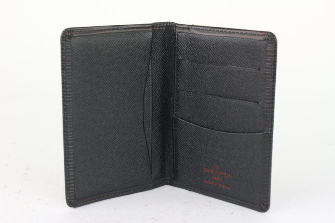 Women's Louis Vuitton Black Epi Leather Noir Porte Cartes Card Holder Wallet 824lv51 For Sale