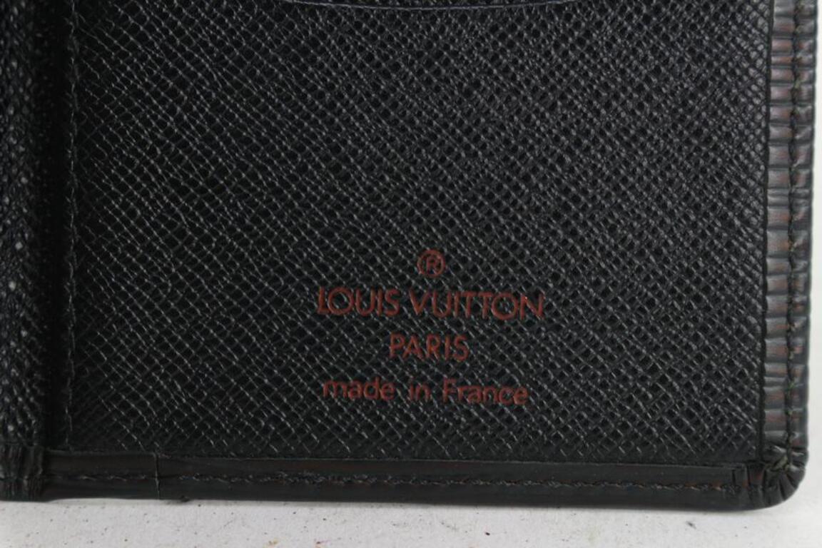 Louis Vuitton Black Epi Leather Noir Porte Cartes Card Holder Wallet 824lv51 For Sale 1