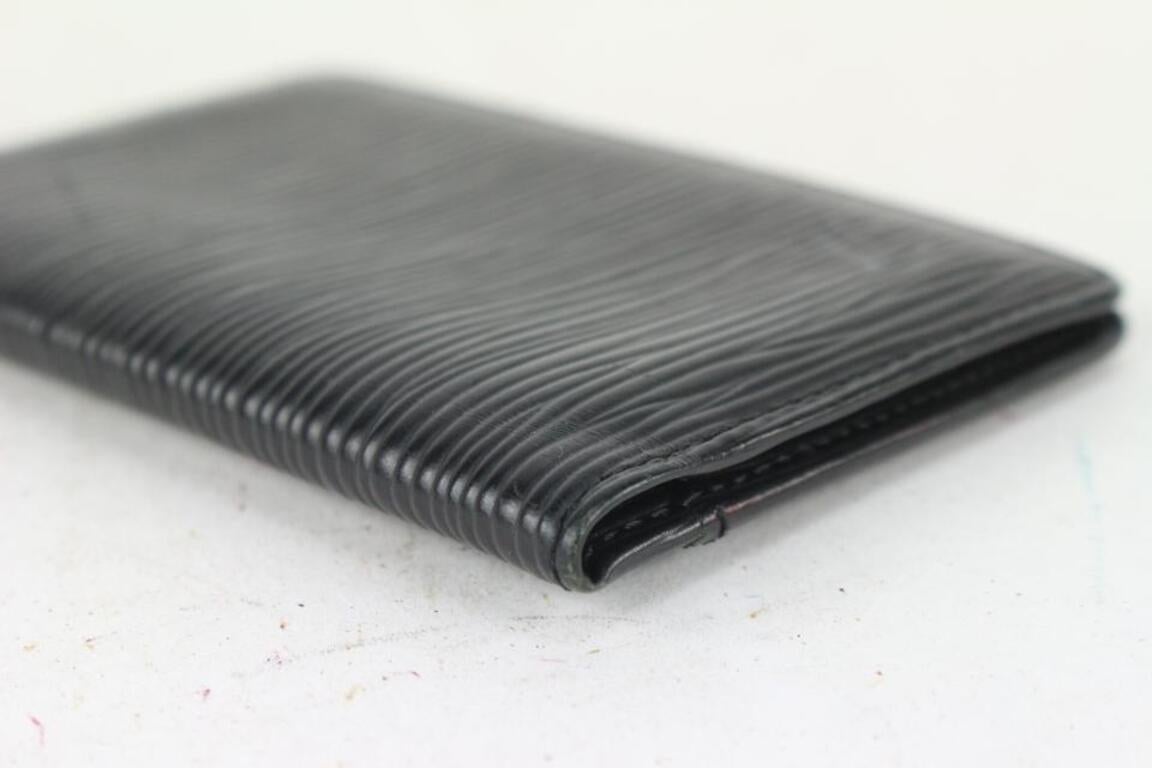 Louis Vuitton Black Epi Leather Noir Porte Cartes Card Holder Wallet 824lv51 For Sale 2