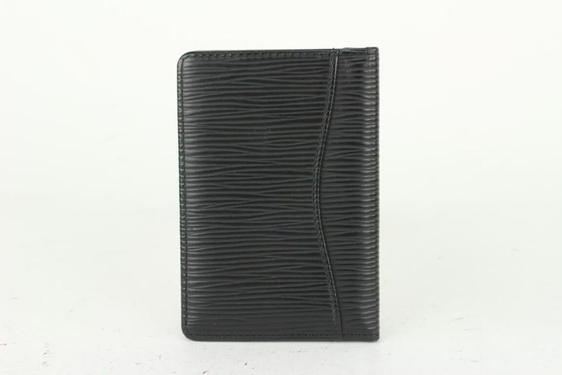 Louis Vuitton Black Epi Leather Noir Porte Cartes Card Holder Wallet 824lv51 For Sale 3