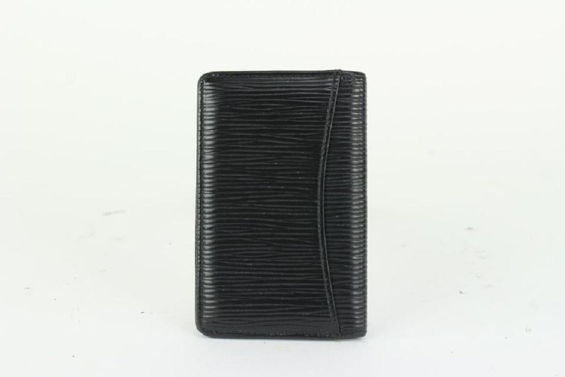 Louis Vuitton Black Epi Leather Noir Porte Cartes Card Holder Wallet case For Sale 2