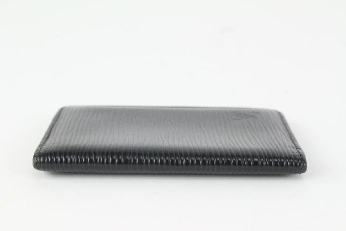 Louis Vuitton Black Epi Leather Noir Porte Cartes Card Holder Wallet case For Sale 3
