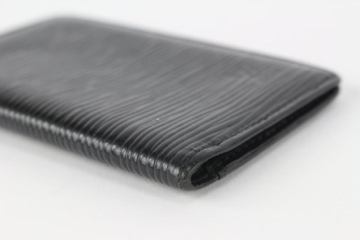 Louis Vuitton Black Epi Leather Noir Porte Cartes Card Holder Wallet case For Sale 4