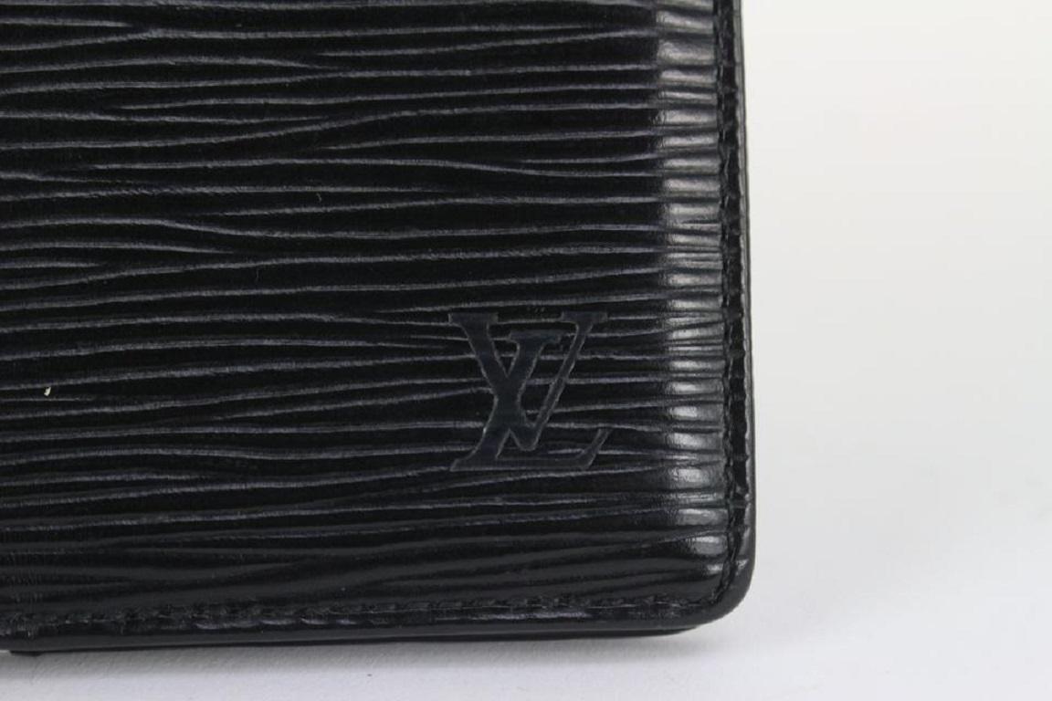 Louis Vuitton Black Epi Leather Noir Porte Cartes Card Holder Wallet case For Sale 5