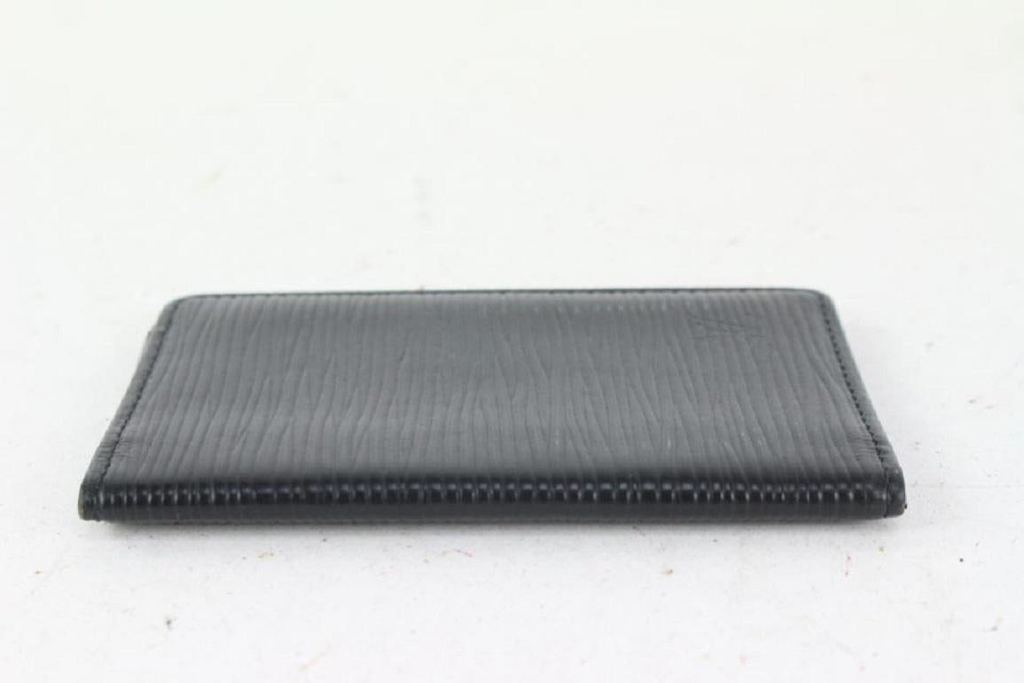 Louis Vuitton Black Epi Leather Noir Porte Cartes Card Holder Wallet Case825lv63 For Sale 1