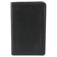 Louis Vuitton Black Epi Leather Noir Porte Cartes Card Holder Wallet Case825lv63
