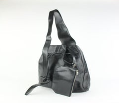 Louis Vuitton Black Epi Leather Noir Sac a Dos Sling Bag with Pouch 108lv0