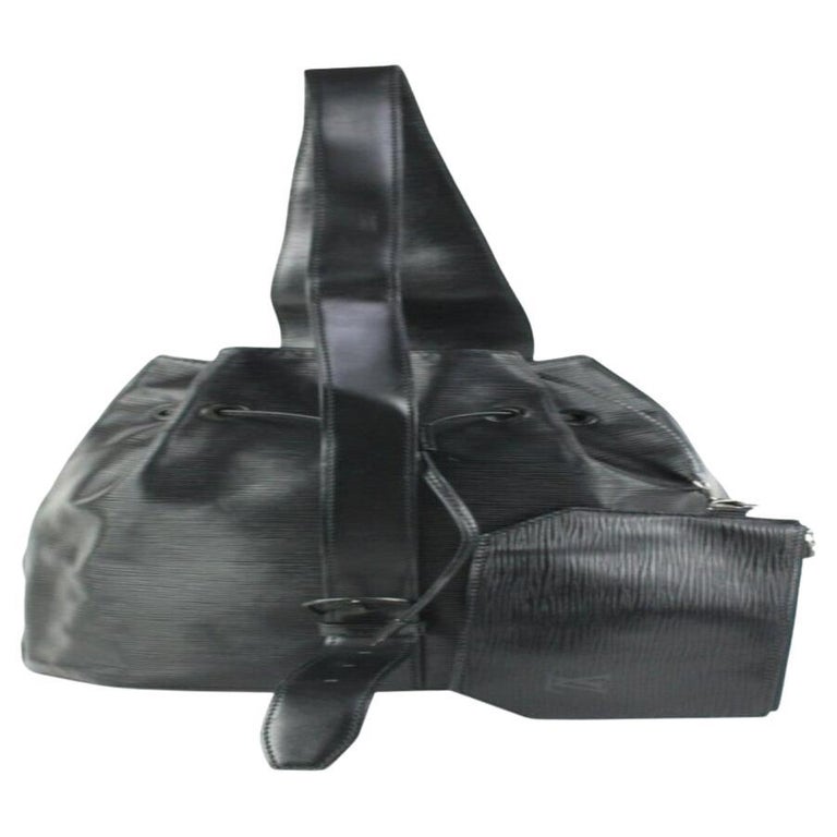 Louis Vuitton Black Epi Leather Noir Sac a Dos Sling Bag with Pouch 108lv0  For Sale at 1stDibs