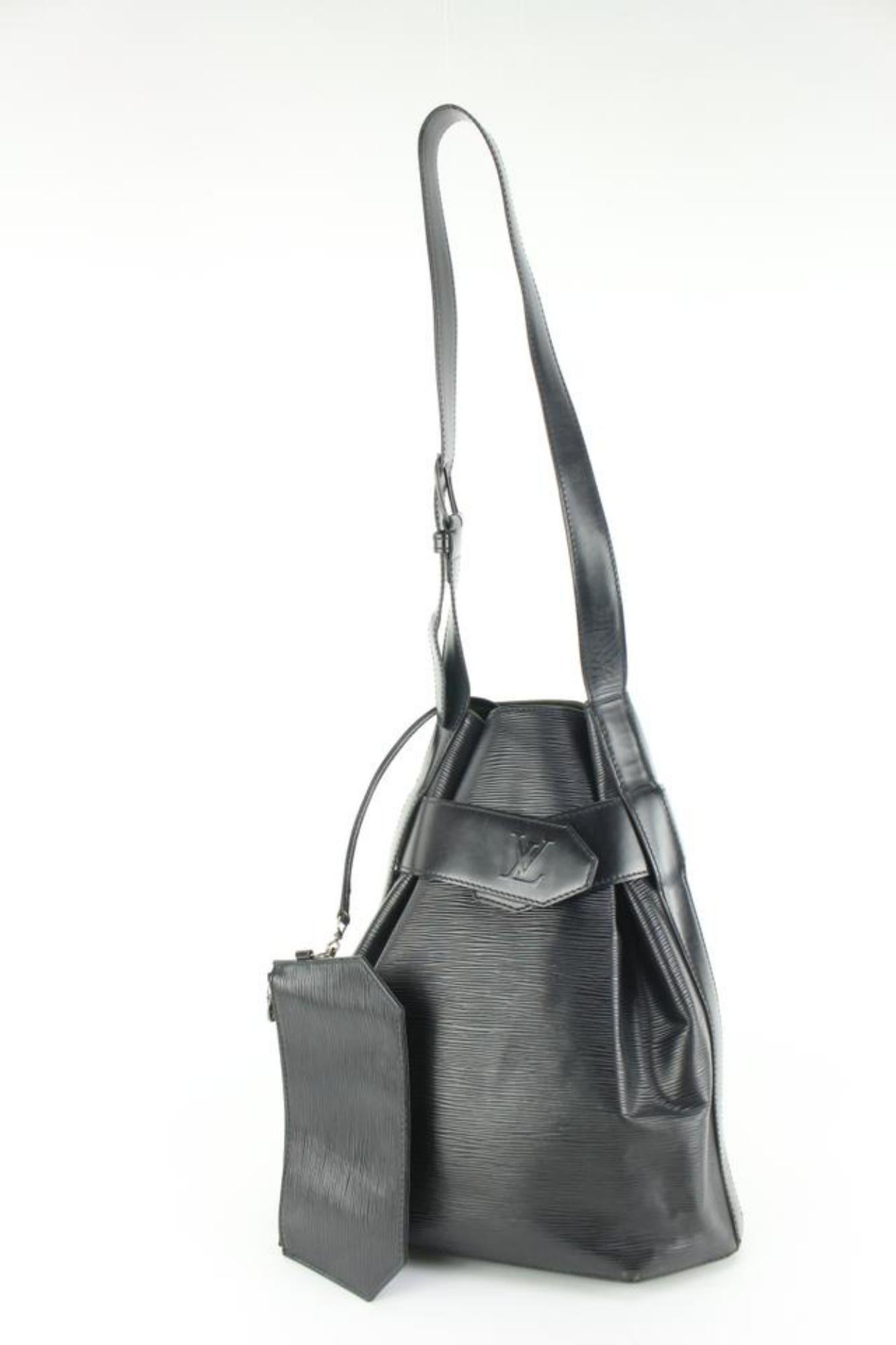 Louis Vuitton Black Epi Leather Noir Sac D'Epaule Twist Bucket with Pouch 26lk53 7