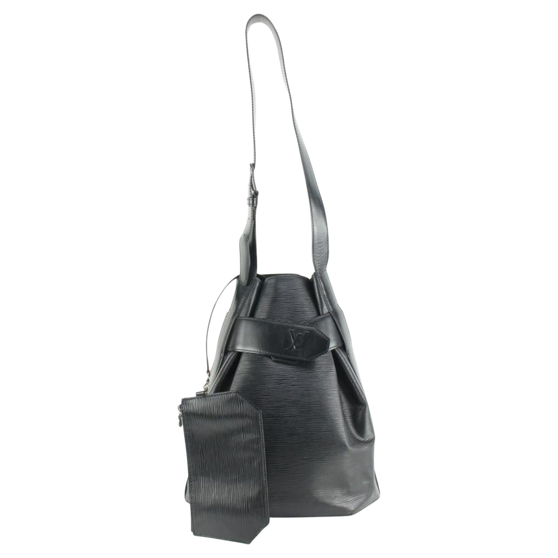 Louis Vuitton Black Epi Leather Noir Sac D'Epaule Twist Bucket with Pouch 26lk53