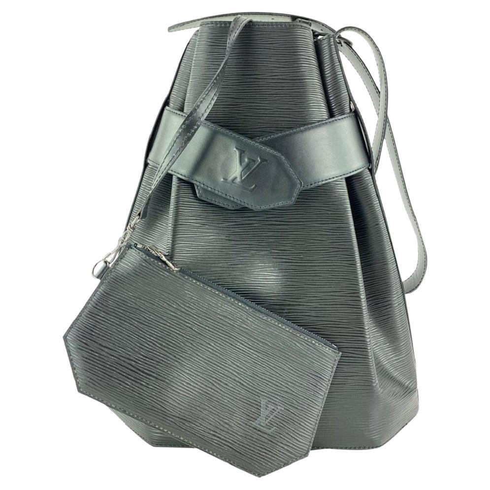 Louis Vuitton Black Epi Leather Noir Sac D'epaule with Pouch Twist Bucket 1LV104 For Sale